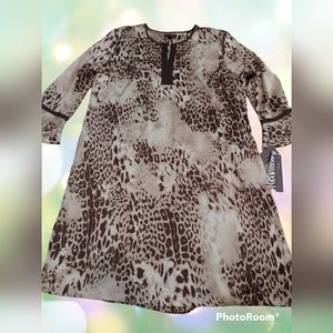 Leopard Dana Buchman intimates robe women L